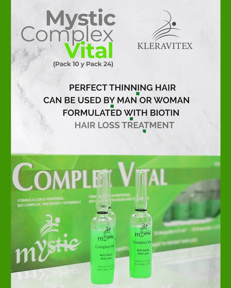 Kleravitex Mystic Complex Vital Ampoules For Hair Loss and Thinning - Regrowth Treatment With Biotin Bio-Complex and Tocopherol (Pk.10) - Image 3